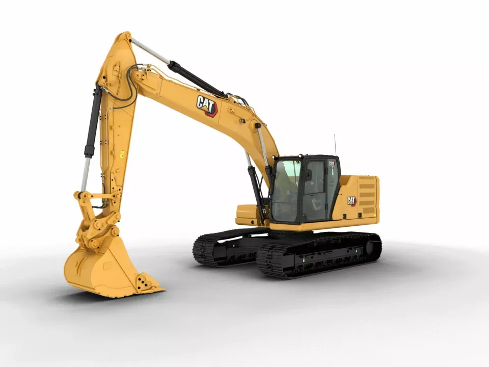 Cat 320 OEM product image showing boom, stick, bucket and tracked undercarriage.