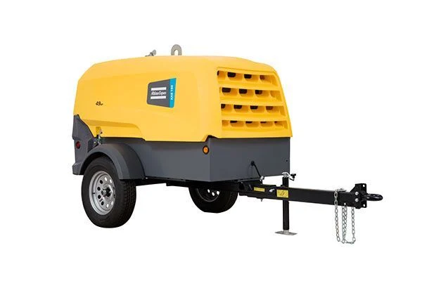 Atlas Copco US XAS 188 KD OEM product image showing trailer and canopy layout.