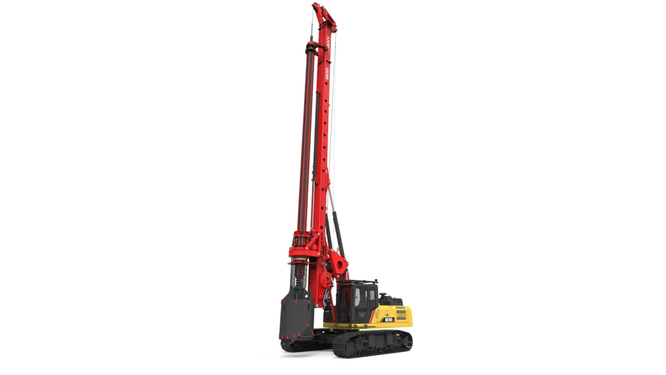 SANY SR155-C10 OEM product image showing the mast, rotary drive and tracked undercarriage.