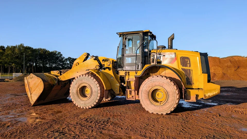 A wheel loader on a construction site